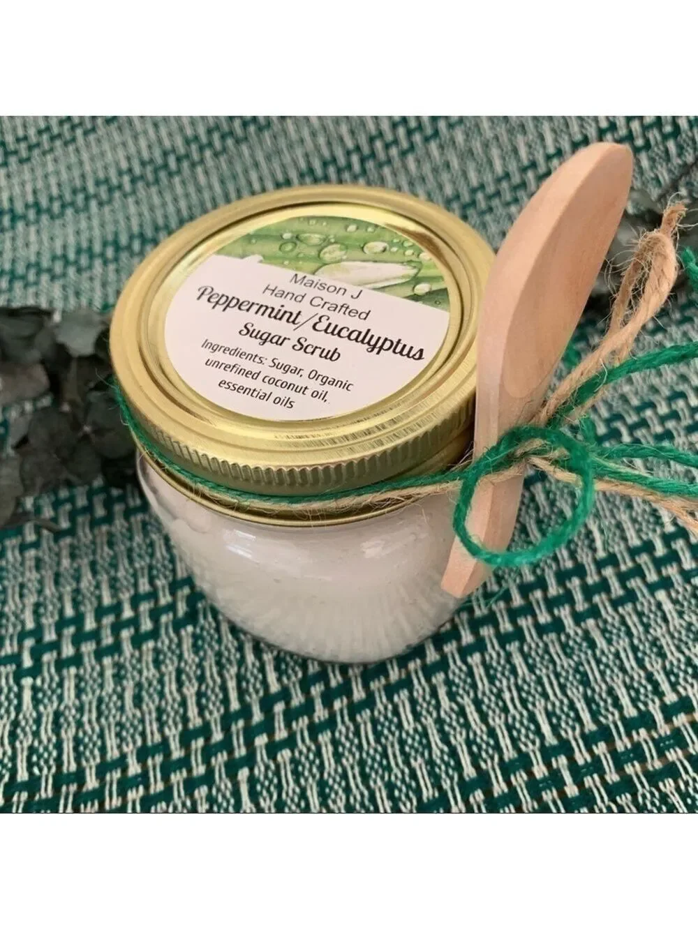 Hand Crafted Peppermint Eucalyptus Scrub Exfoliating Moisturizes Clean Beauty